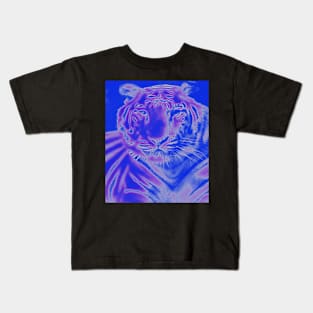 White Tiger from India - Purple colour Kids T-Shirt